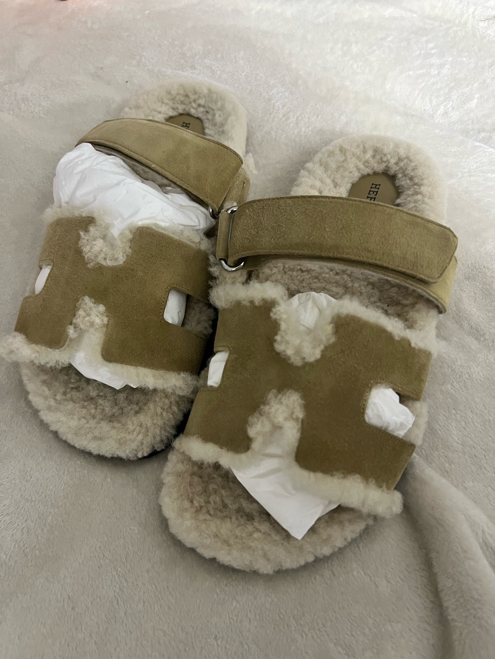 Hermes Shearling chypre 39.5 ecru/beige